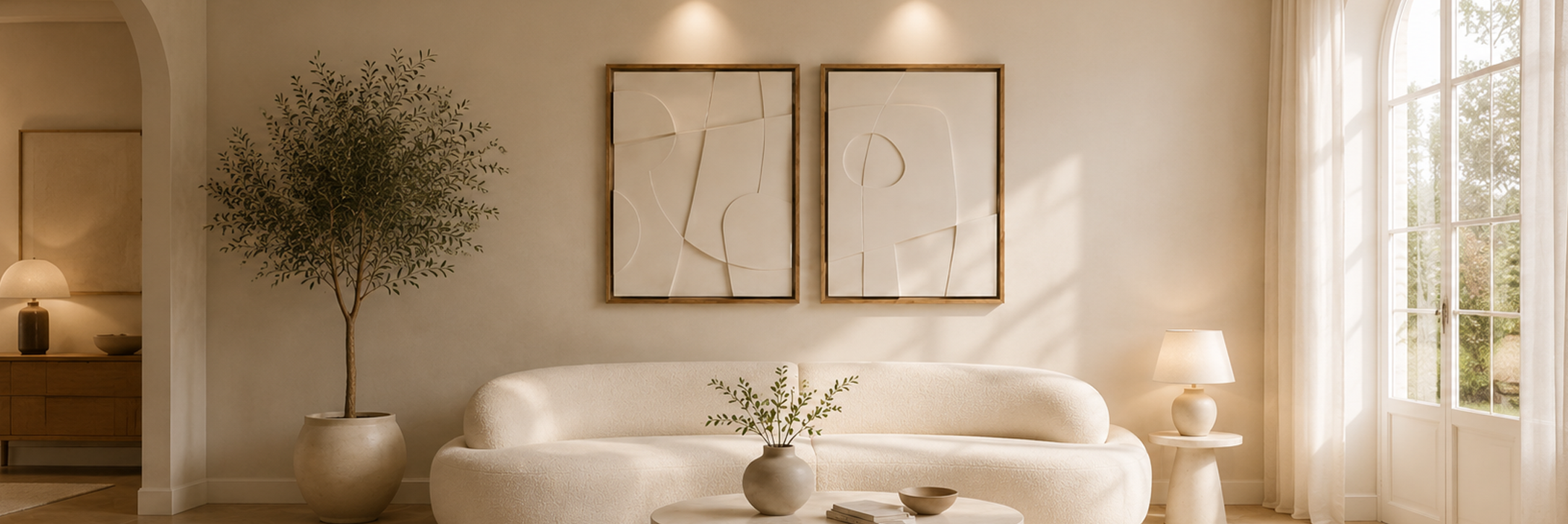 Màu Ivory White phòng khách